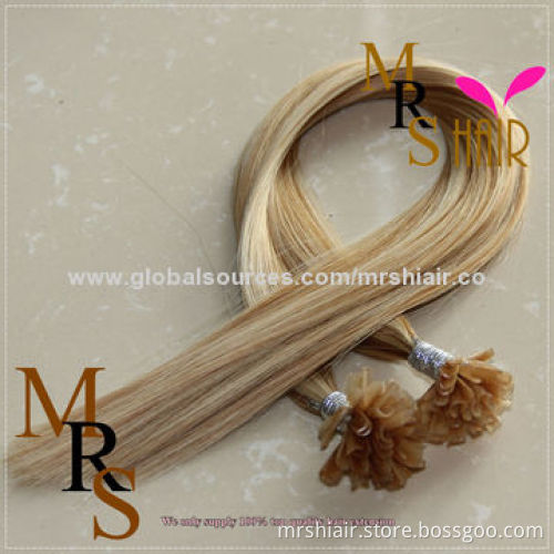 24-inch Piano Color 14#/613# Silk Straight U Tip Hair Extensions